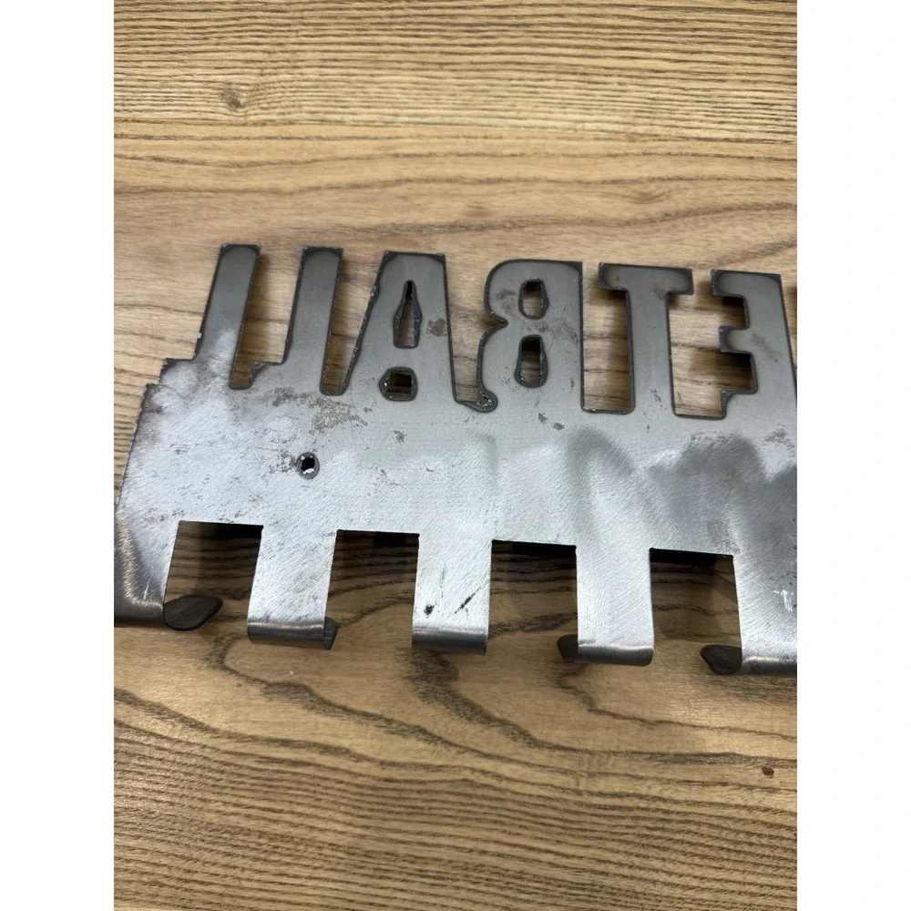 Metal Basketball 11 Hook Coat Hat Wall Hanging Rack Holder Display Trophy Awards